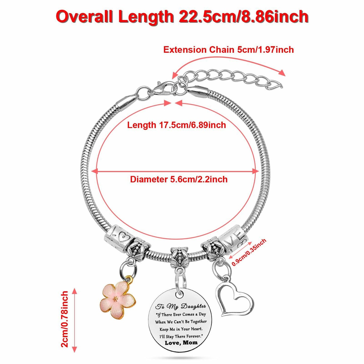 Daughter Bracelet Gift from Mom Dad Inspirational Jewelry for Women