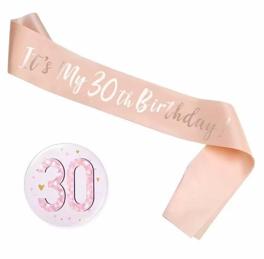 COLORFUL BLING Birthday Girl Satin Ribbon Button Pins Party Supplies