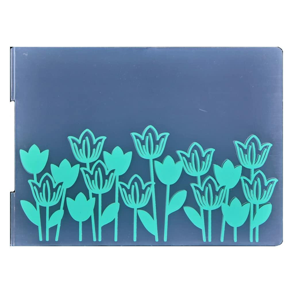 DDOUJOY Plastic Embossing Folders Flowers Leaves Tulips Dandelion 7pcs