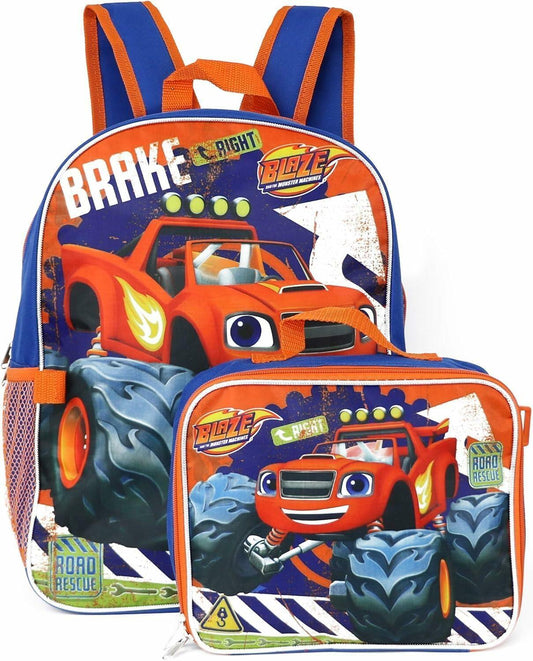 Ruz Blaze & the Monster Machines Kids 16" Backpack w/ Lunch Box Set