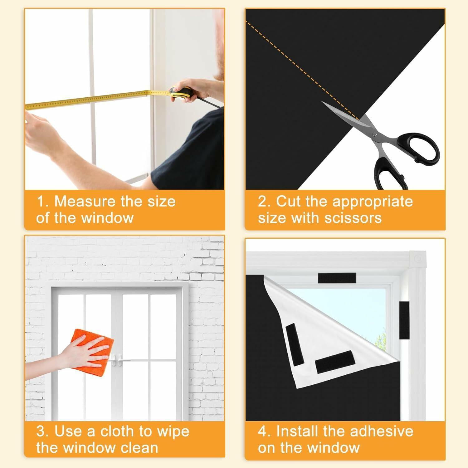 Glidea Portable Blackout Curtain No Drilling Reusable Shade for Bedroom Travel