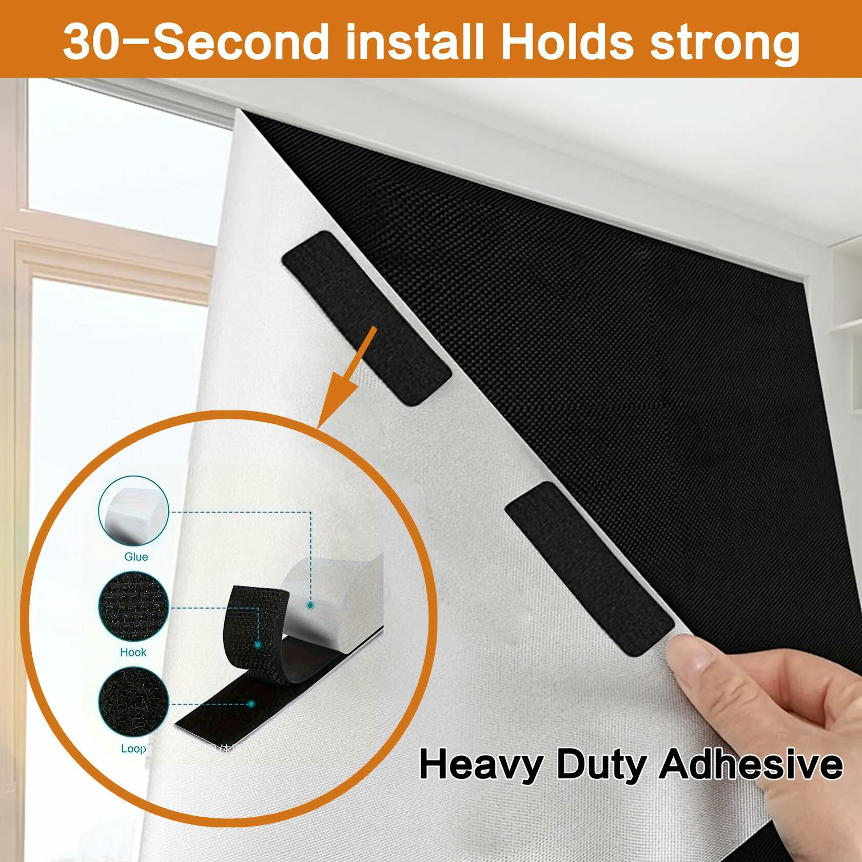 Glidea Portable Blackout Curtain No Drilling Reusable Shade for Bedroom Travel