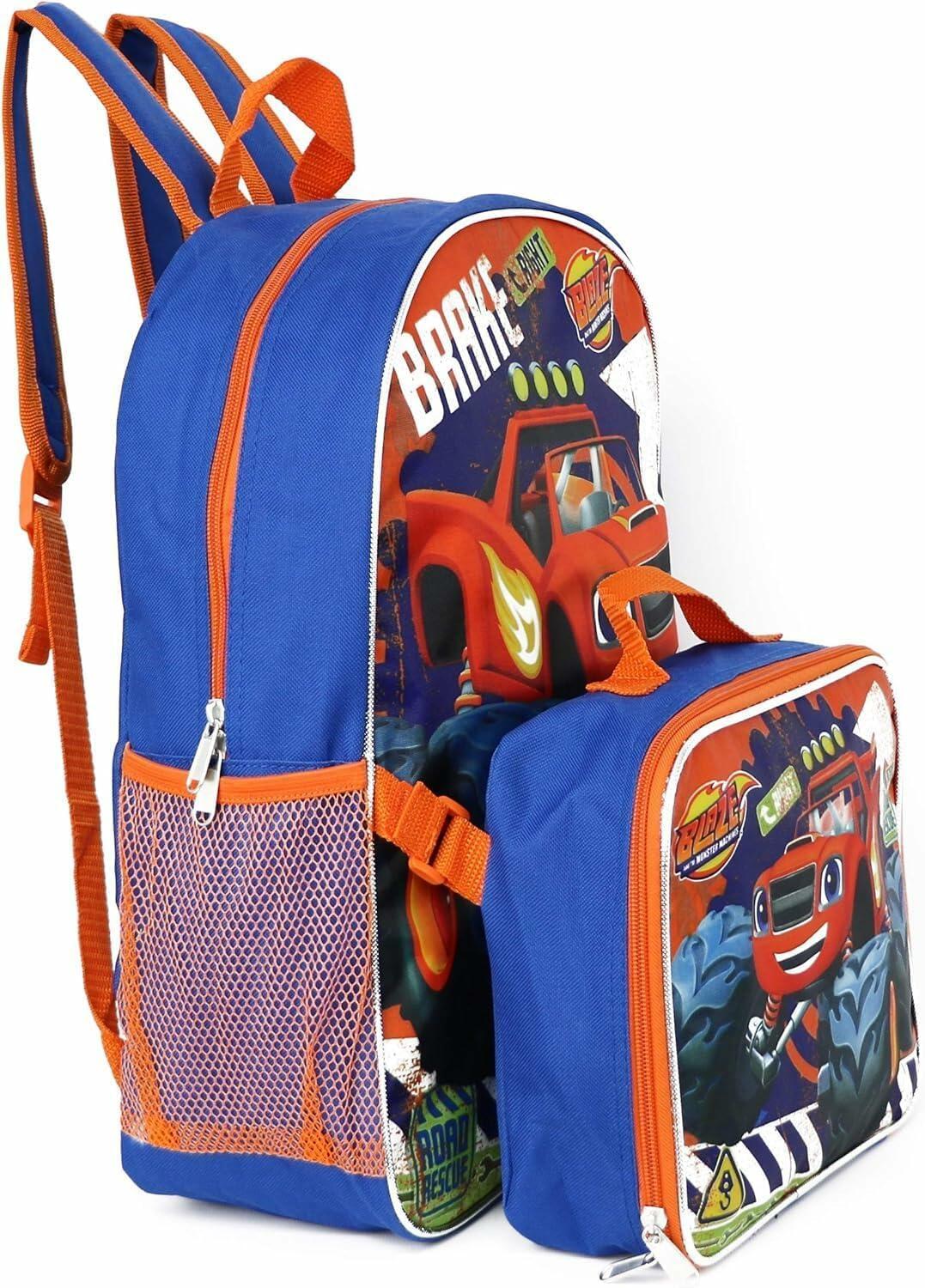 Ruz Blaze & the Monster Machines Kids 16" Backpack w/ Lunch Box Set
