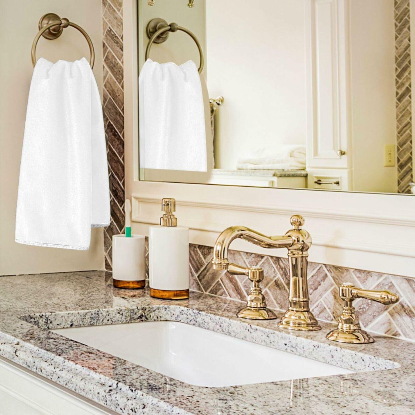 Naanle Tropical Blooming Cactus Guest Hand Towels Leaves Pattern 16x30 Inch