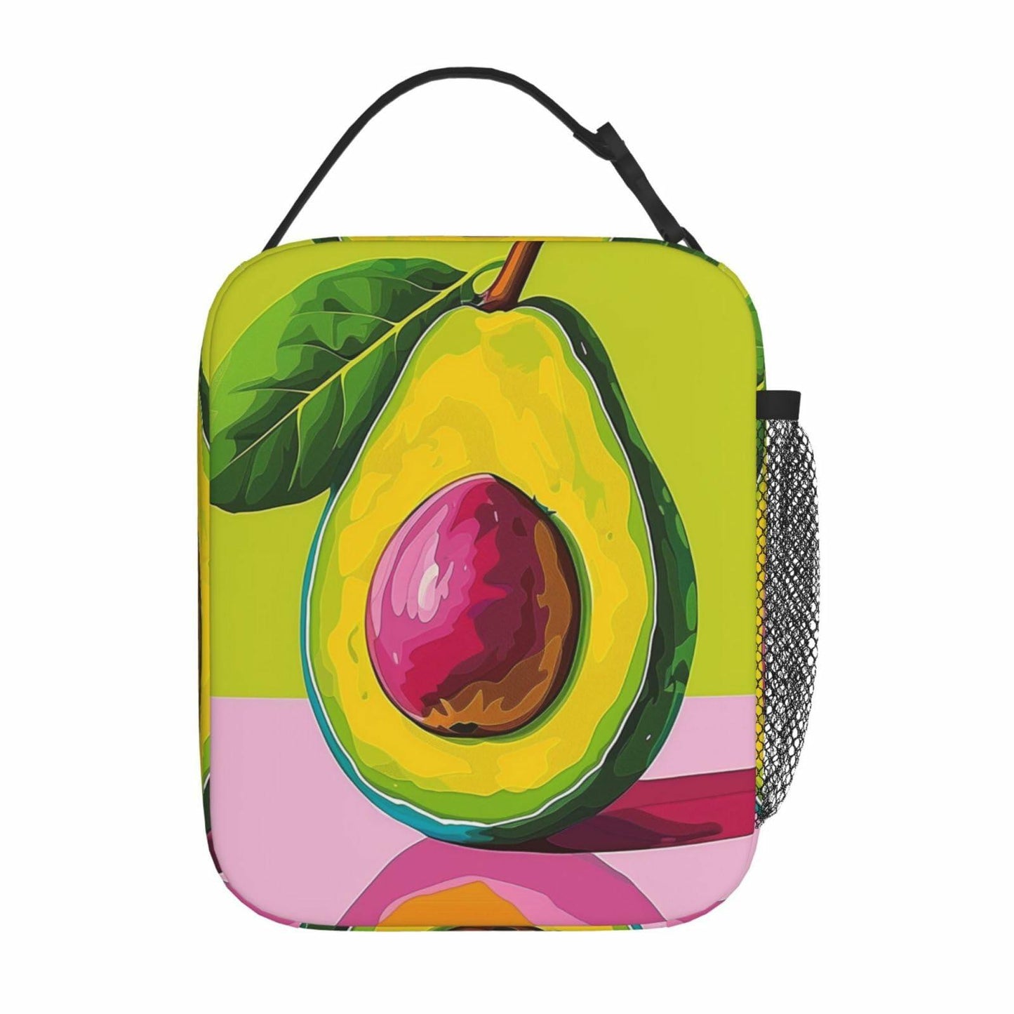 cromcu Avocado Insulated Lunch Box Pink Reusable Cooler 1.37L Polyester