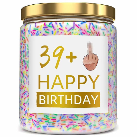 XIZIDA Funny 40th Birthday Candle Lavender Scented Soy Wax 9oz Glass Gift