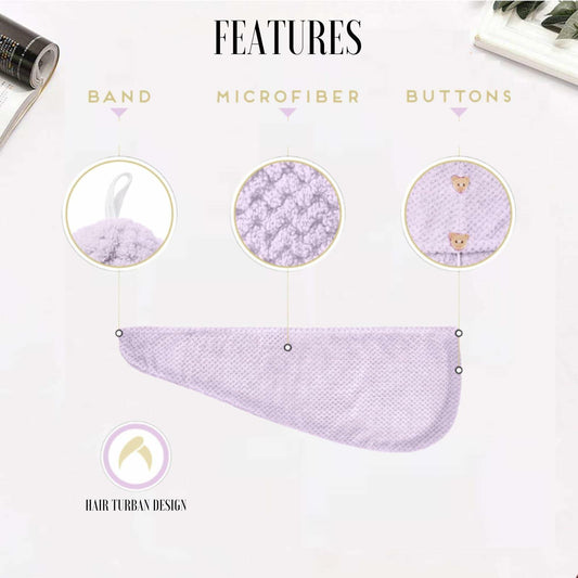 Veifeiry 3 PCS Microfiber Hair Towel Wrap Soft Lightweight Gray