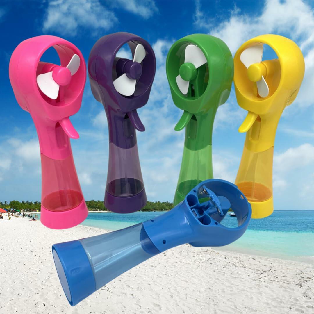 Keaid Deluxe Handheld Battery Powered Water Misting Fan 3 Pack Blue/Green/Pink