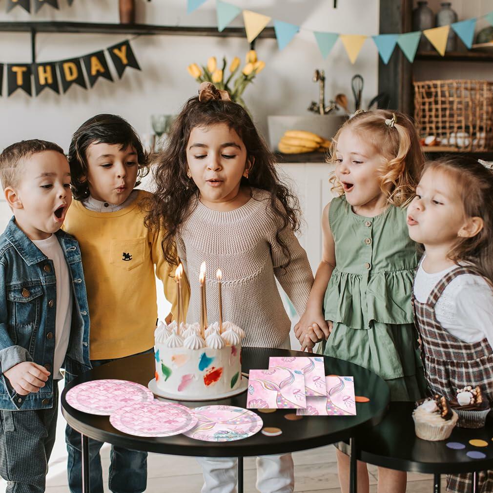 40Pcs Mermaid Themed Party Supplies for Girls Baby Shower Under the Sea Little