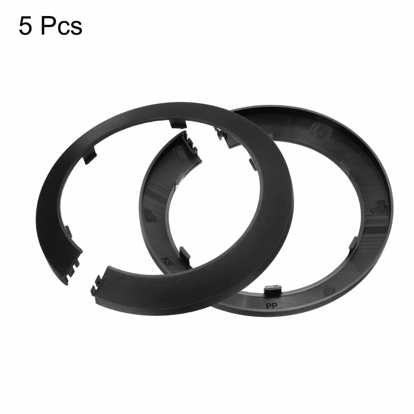 uxcell 5PCS Pipe Cover Decor 4.3in PP Plastic Flange Escutcheon Black