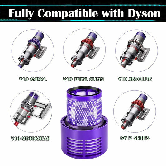 Pdoucgia Dyson V10 Vacuum Cleaner Filter Replacement 2 Pack + Brush