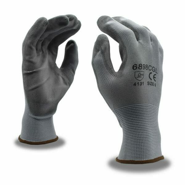 Cordova 6898CGXL Standard Gloves 13-Gauge Gray Polyester Palm Coating 12-Pack XL