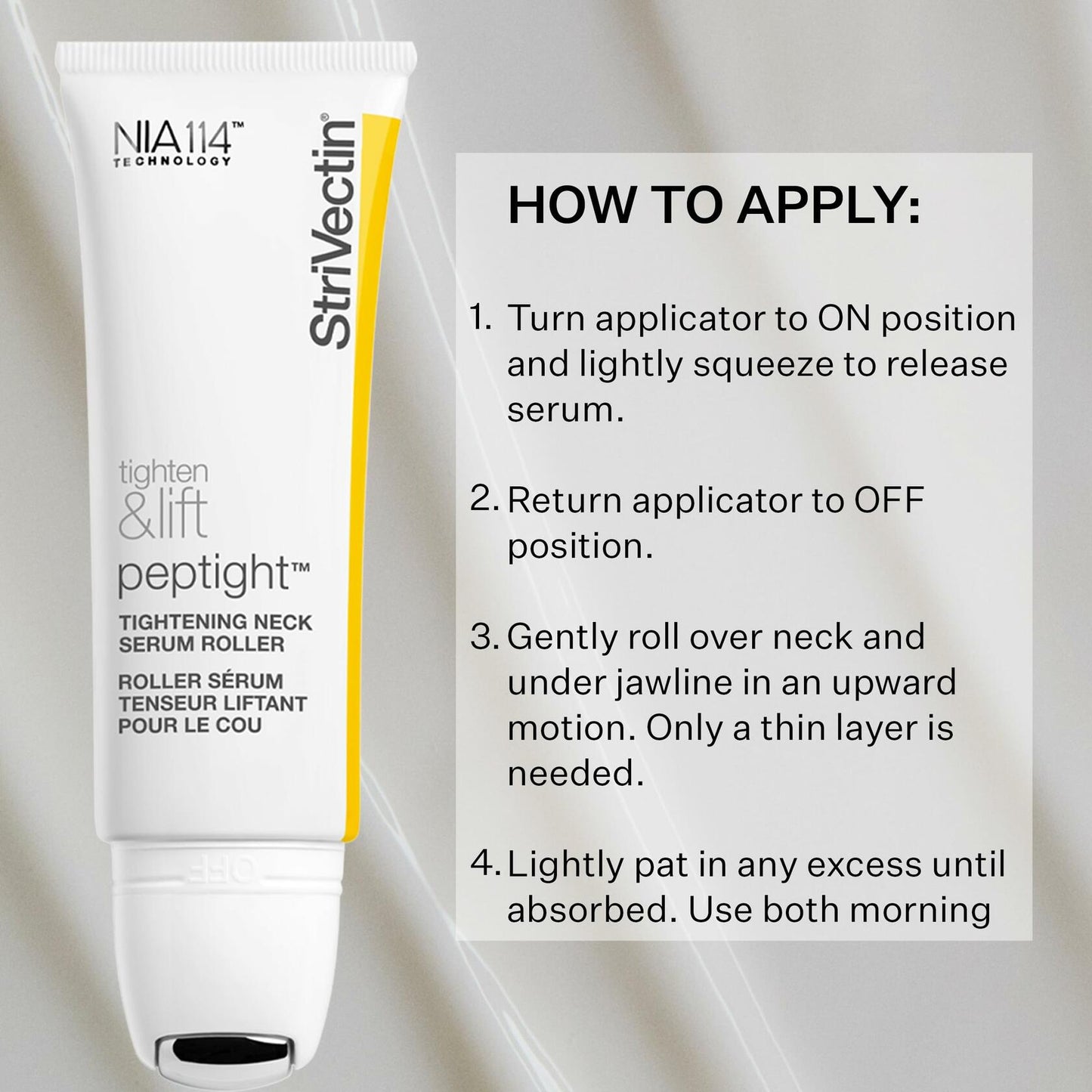 StriVectin Peptight Tightening Neck Serum Roller 1.7 fl oz White