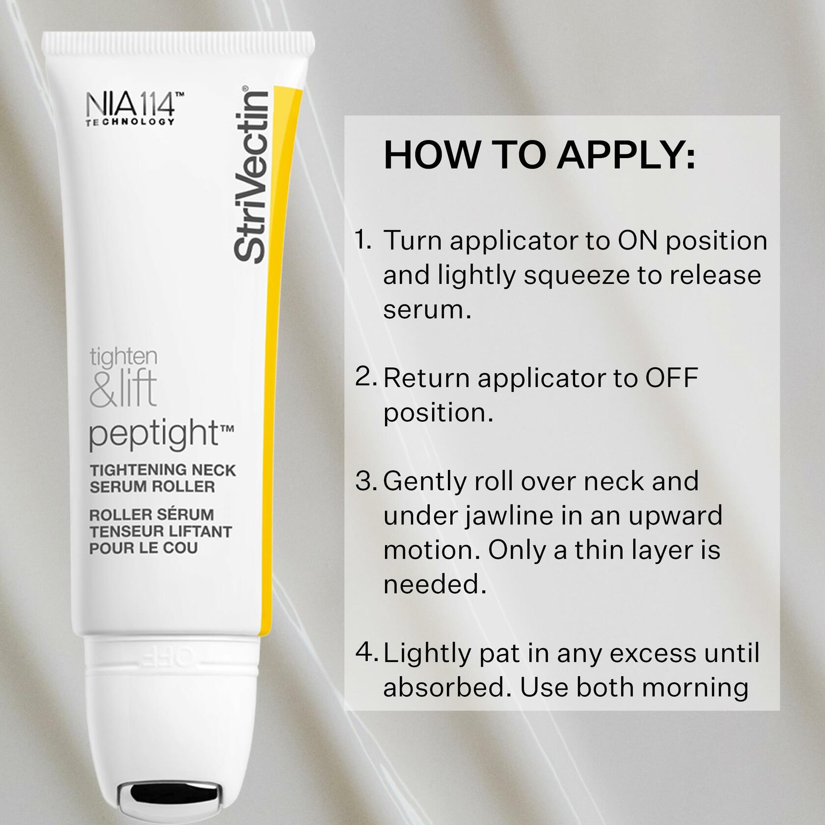 StriVectin Peptight Tightening Neck Serum Roller 1.7 fl oz White