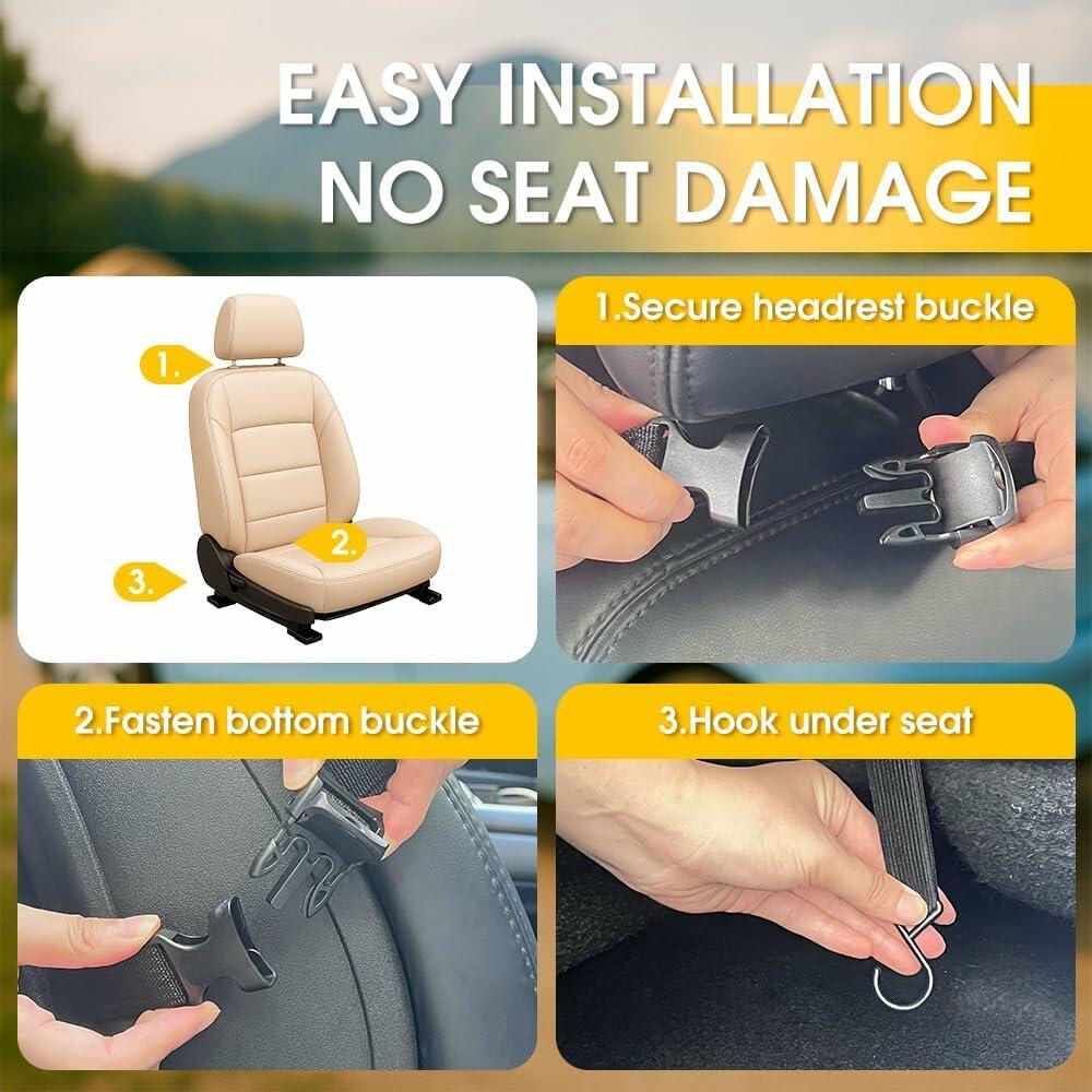 quiheat Backseat Car Organizer 2 Pack Black Waterproof 9 Pockets Tablet Holder