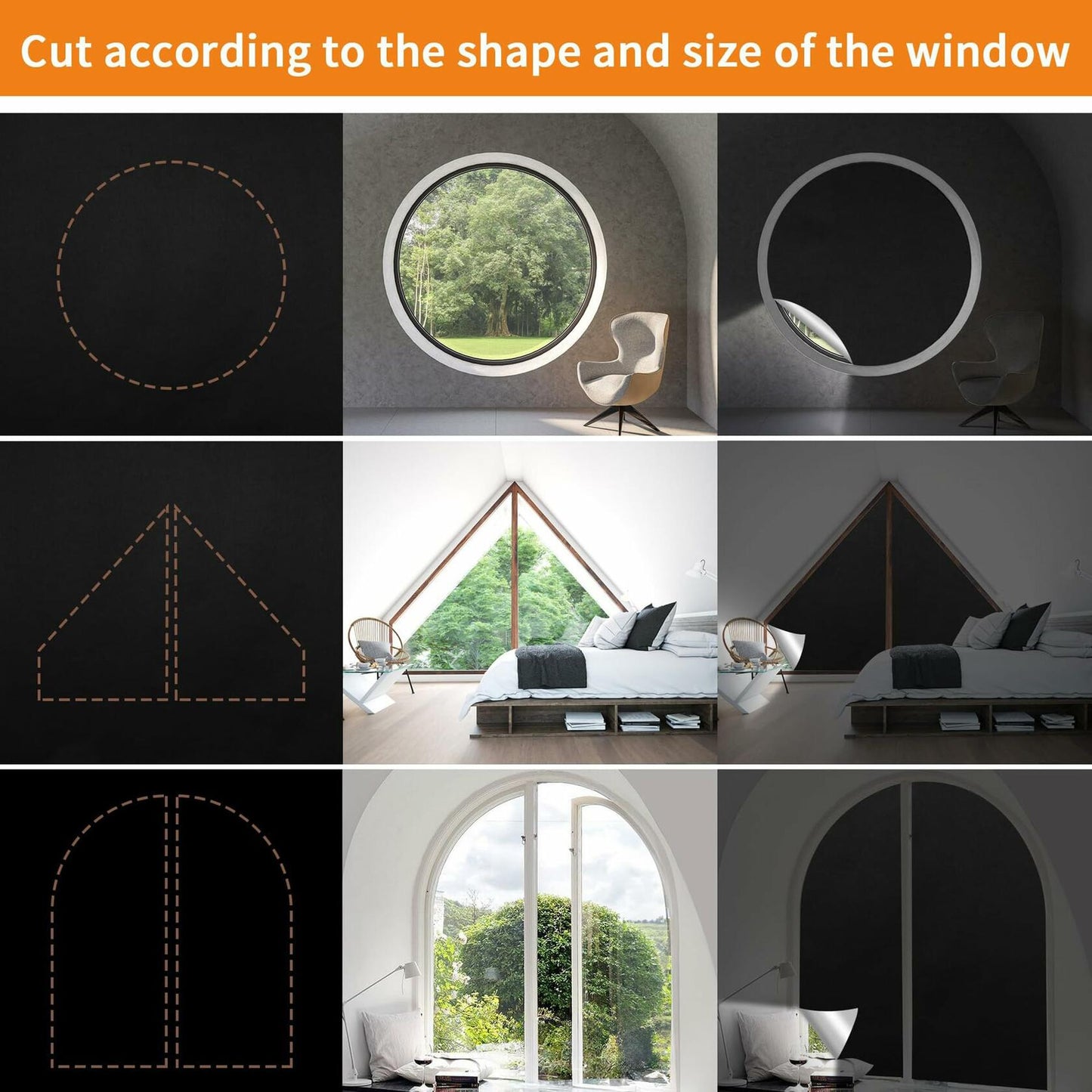 Glidea Portable Blackout Curtain No Drilling Reusable Shade for Bedroom Travel