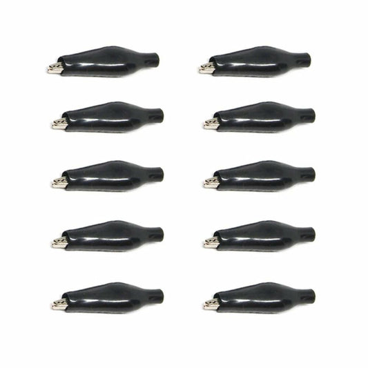 CNLW 10PCS 28MM Black Metal Alligator Clips Electrical Testing Probe Clamp