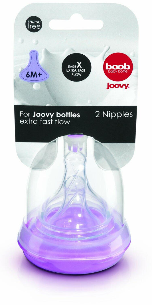 [Like New] Joovy Boob Nipples X-Cut Clear 2 Count Extra Fast Flow Compatible