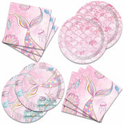 40Pcs Mermaid Themed Party Supplies for Girls Baby Shower Under the Sea Little