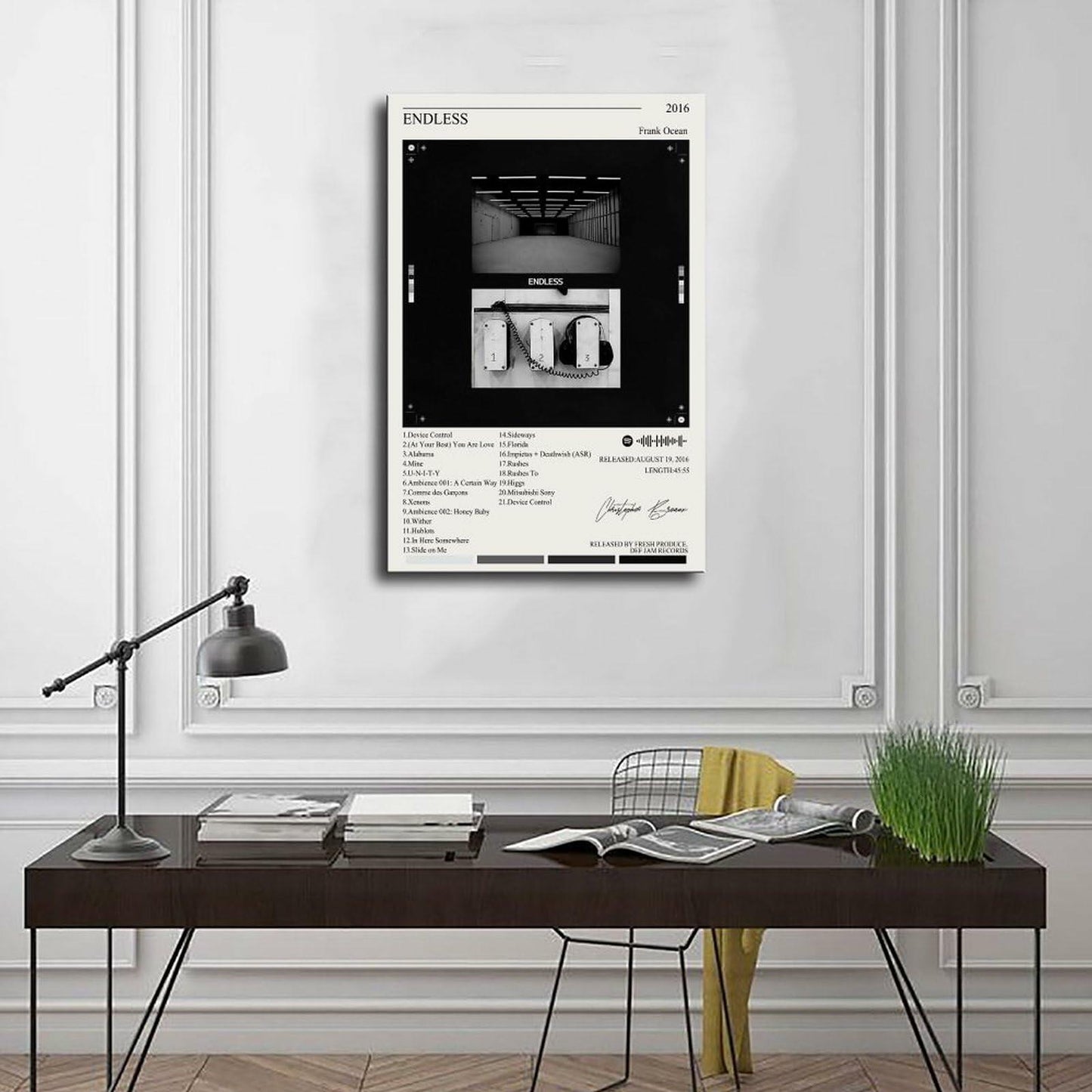 Nomzie Frank Ocean Endless Album Cover Poster Wall Art 12x18in