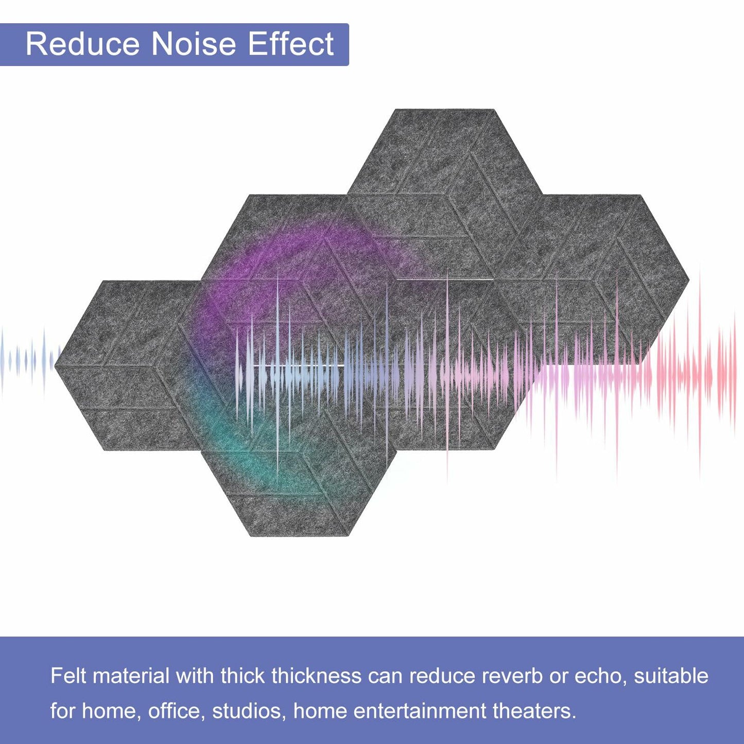 PATIKIL 12 Pack Acoustic Panels 12"x10" Self Adhesive Soundproof Wall Tiles