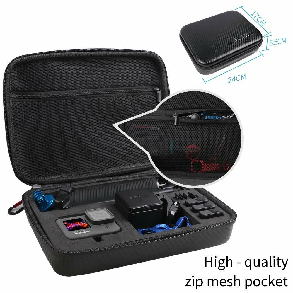 SUREWO Hard Case for GoPro Hero 13-5 DJI Osmo Action Medium Black