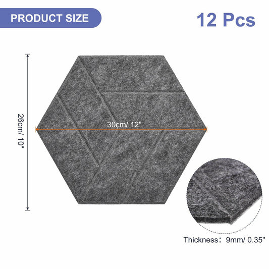 PATIKIL 12 Pack Acoustic Panels 12"x10" Self Adhesive Soundproof Wall Tiles