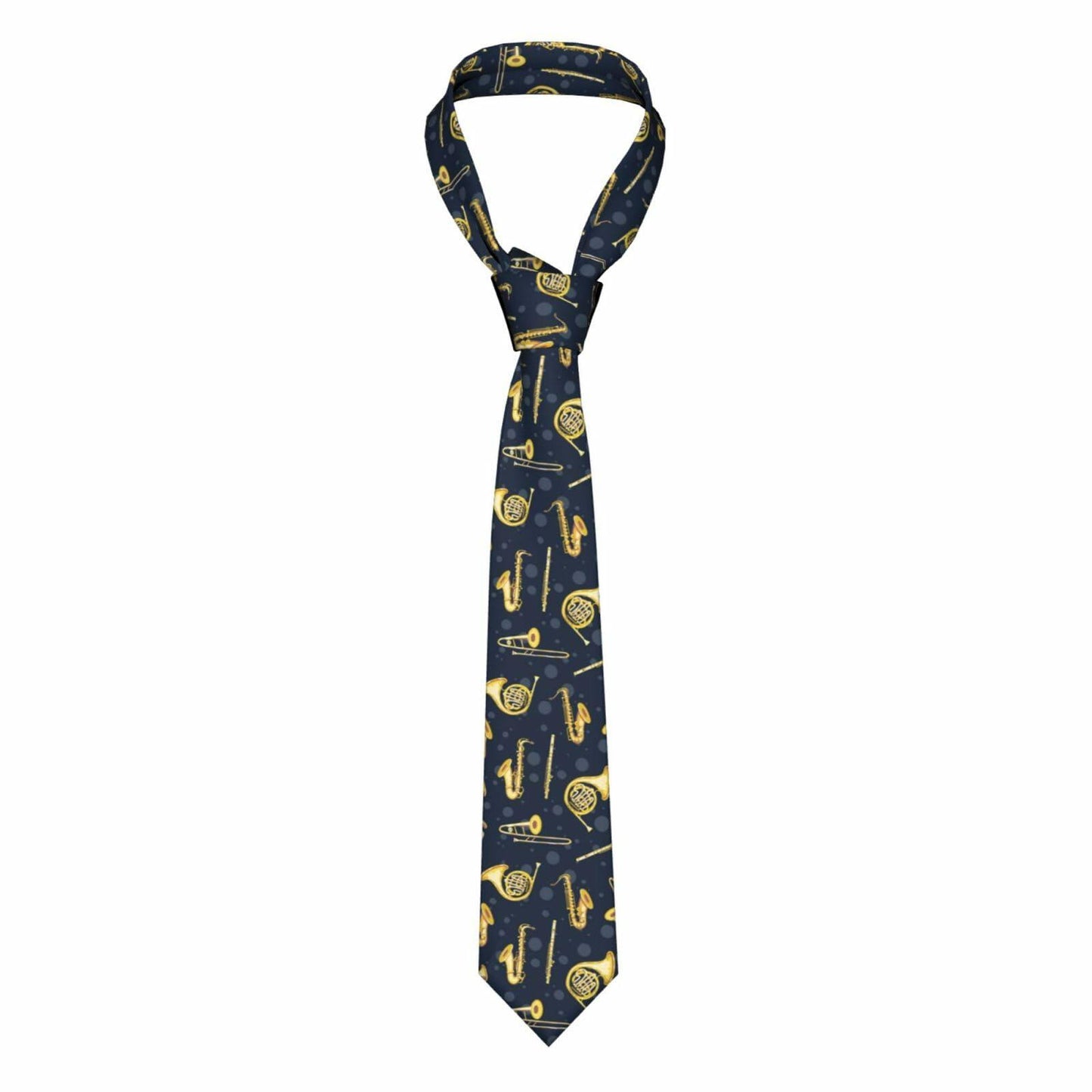 Yrassio Musical Instruments Tie Trumpet Saxophone Novelty Skinny Necktie