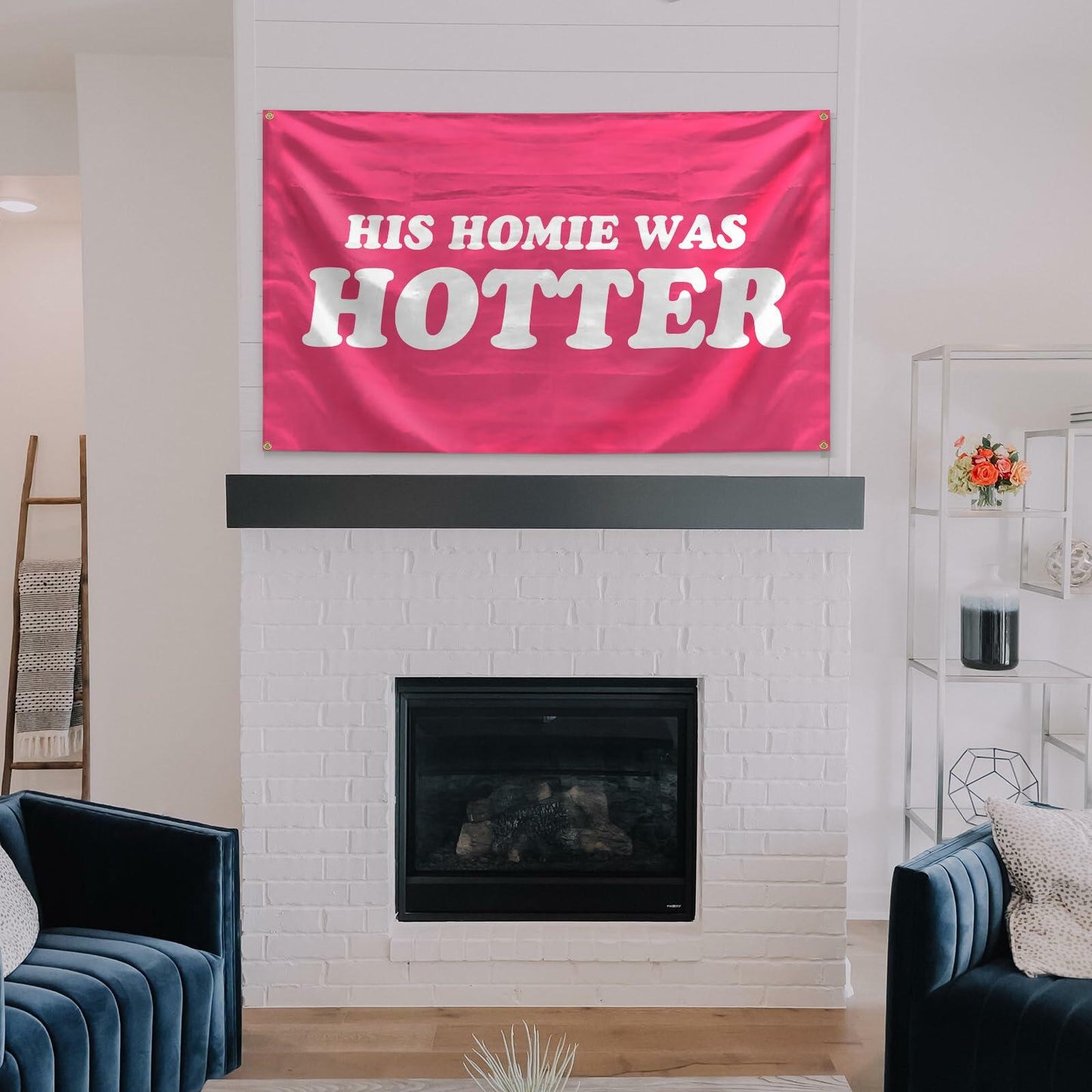 BanBE Fun His Homie Was Hotter Tapestry 3x5 ft Red Polyester Indoor Outdoor