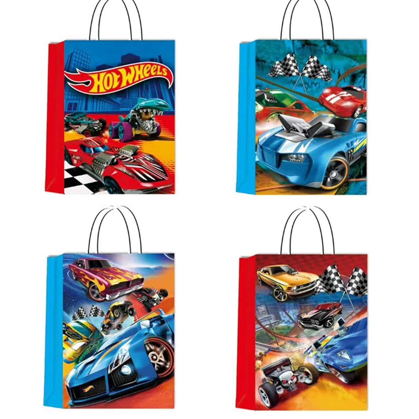 16PC Car Party Paper Candy Goody Gift Bags Vehicle Theme Paper Material