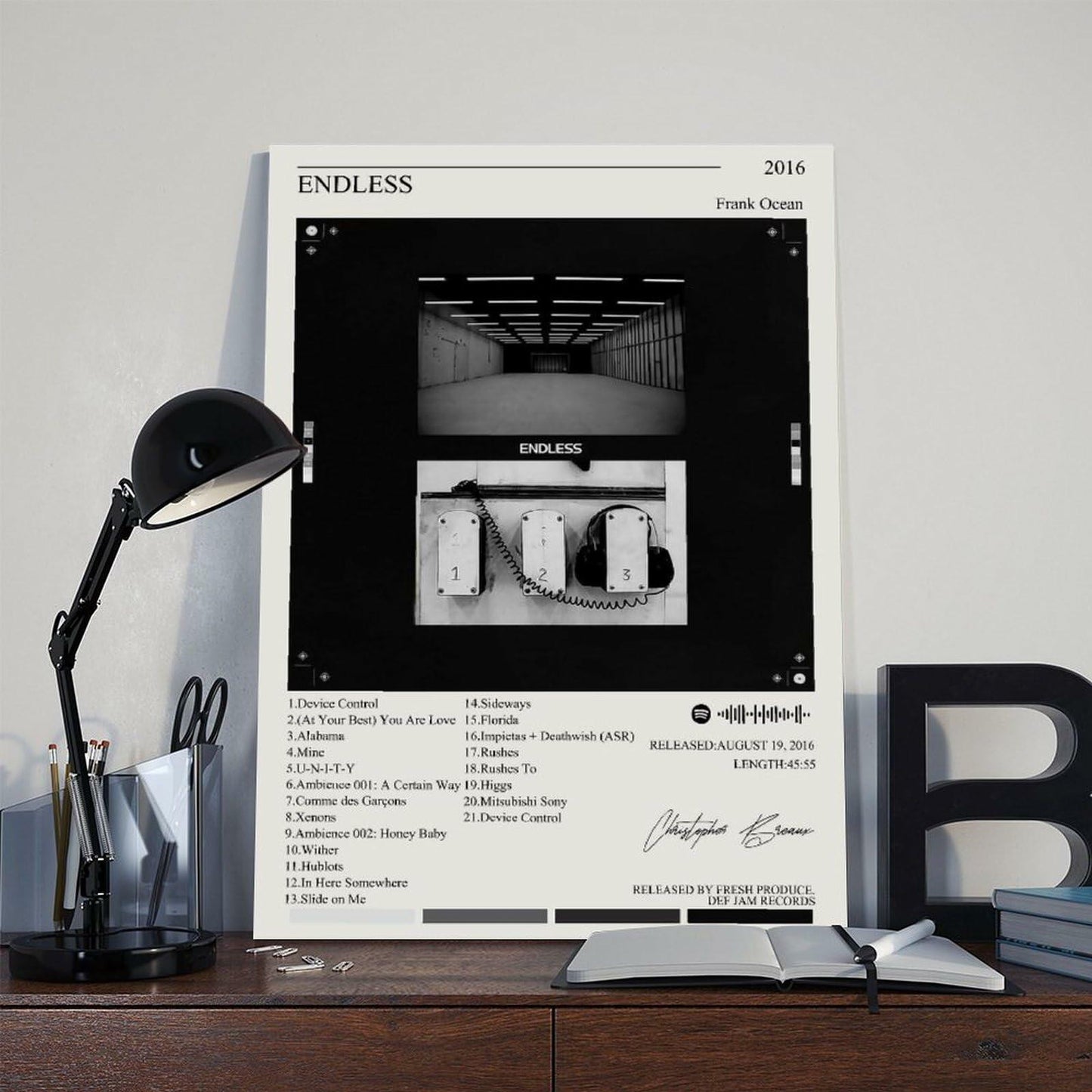 Nomzie Frank Ocean Endless Album Cover Poster Wall Art 12x18in