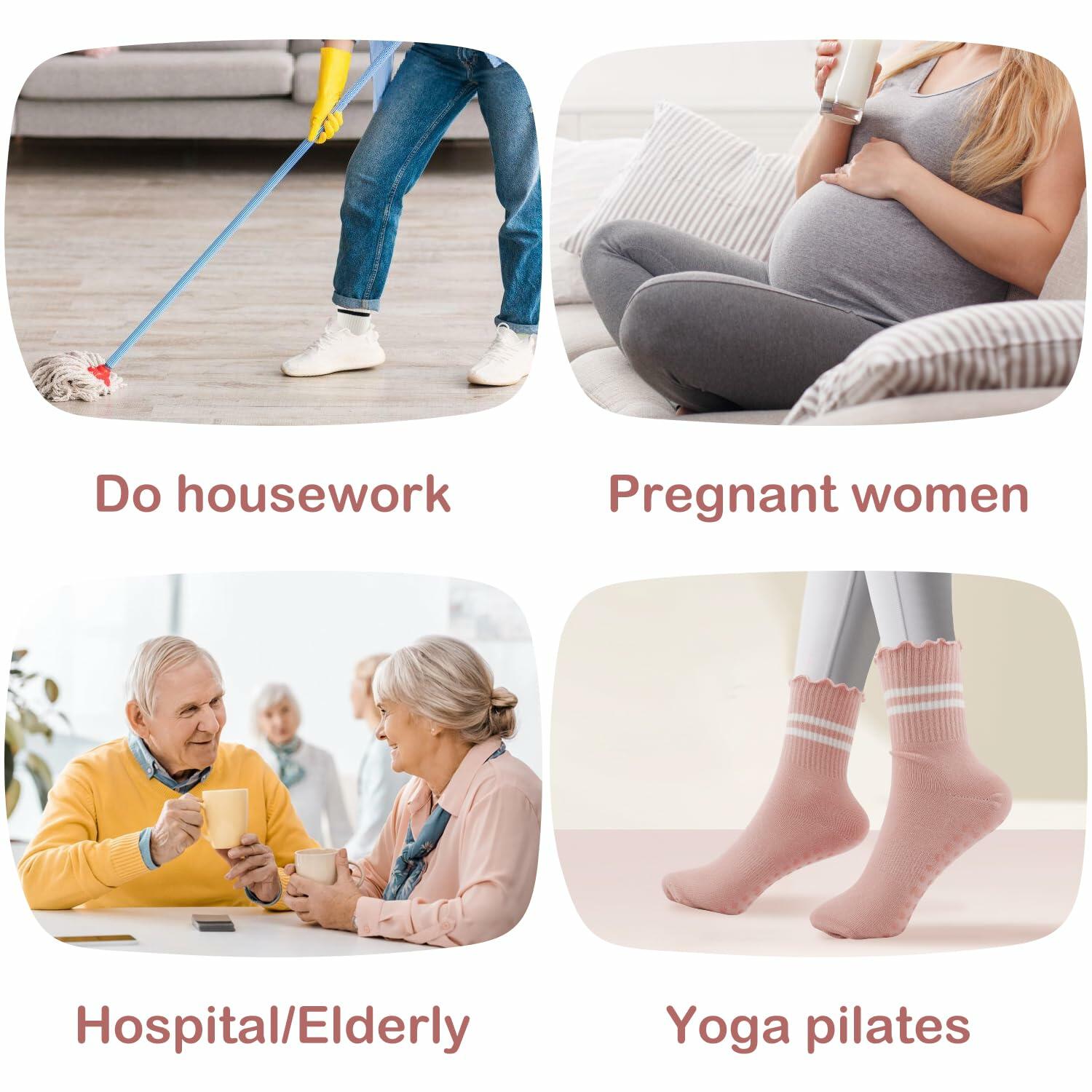 Nymmoata Women's Ruffle Pilates Socks 6 Pairs Non-Slip Cotton Set 1