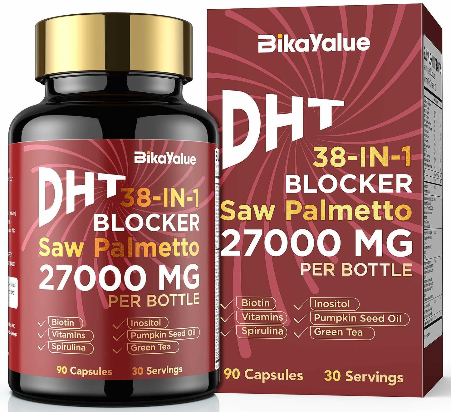 Bestby 1/27 BIKAYALUE Saw Palmetto Capsules for Men DHT Blocker 30 Servings