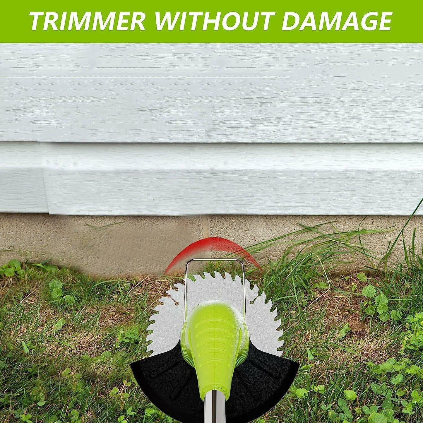 HooSeen Cordless Weed Wacker Grass Trimmer 12V 2x2.0Ah Batteries 3 Blades Green