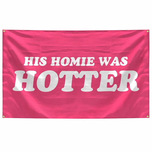 BanBE Fun His Homie Was Hotter Tapestry 3x5 ft Red Polyester Indoor Outdoor