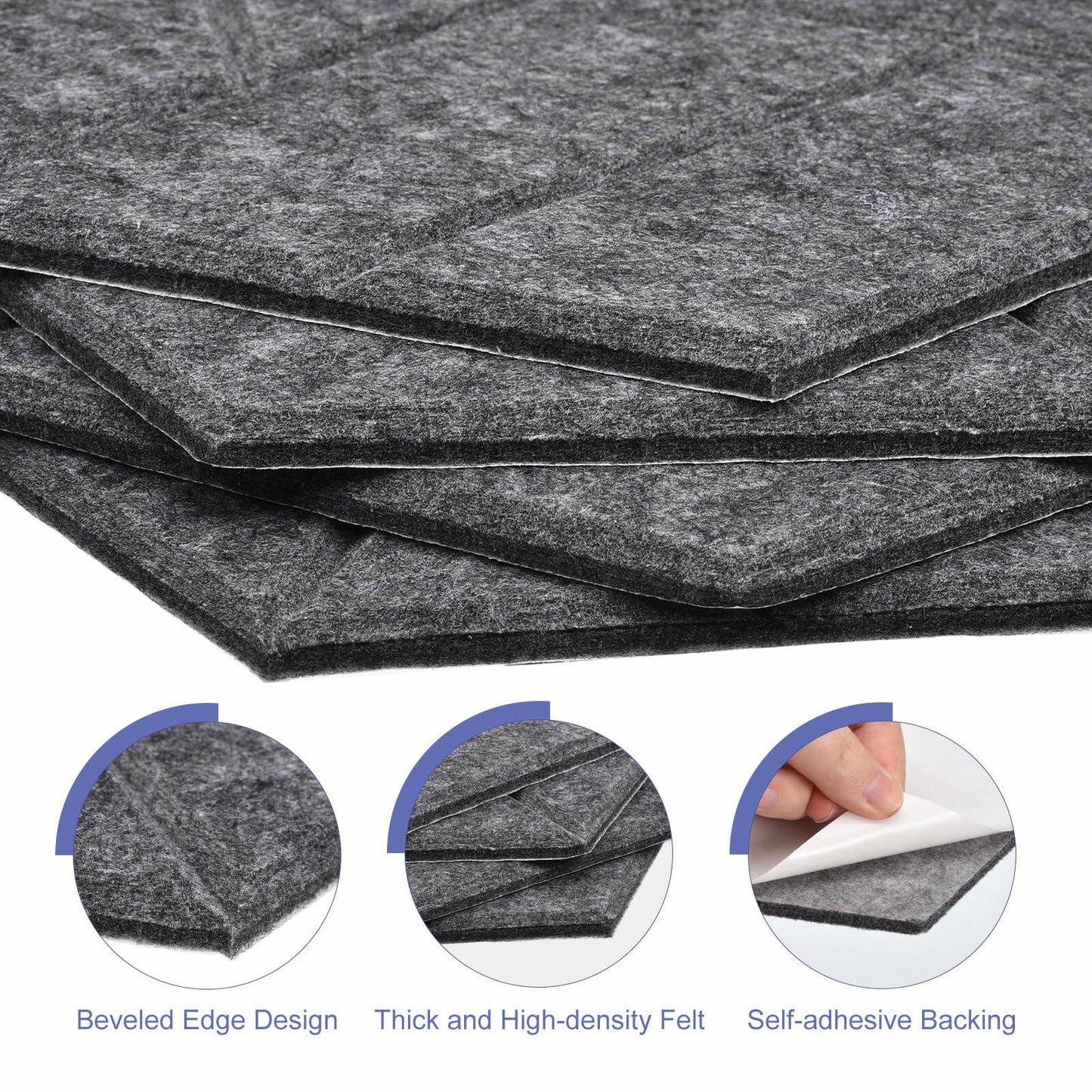 PATIKIL 12 Pack Acoustic Panels 12"x10" Self Adhesive Soundproof Wall Tiles