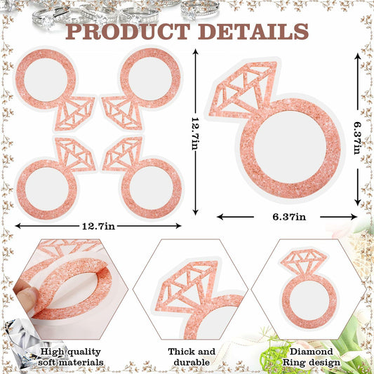 AYINOBY 50 Pcs Glitter Rose Gold Diamond Ring Paper Napkins Pink Wedding