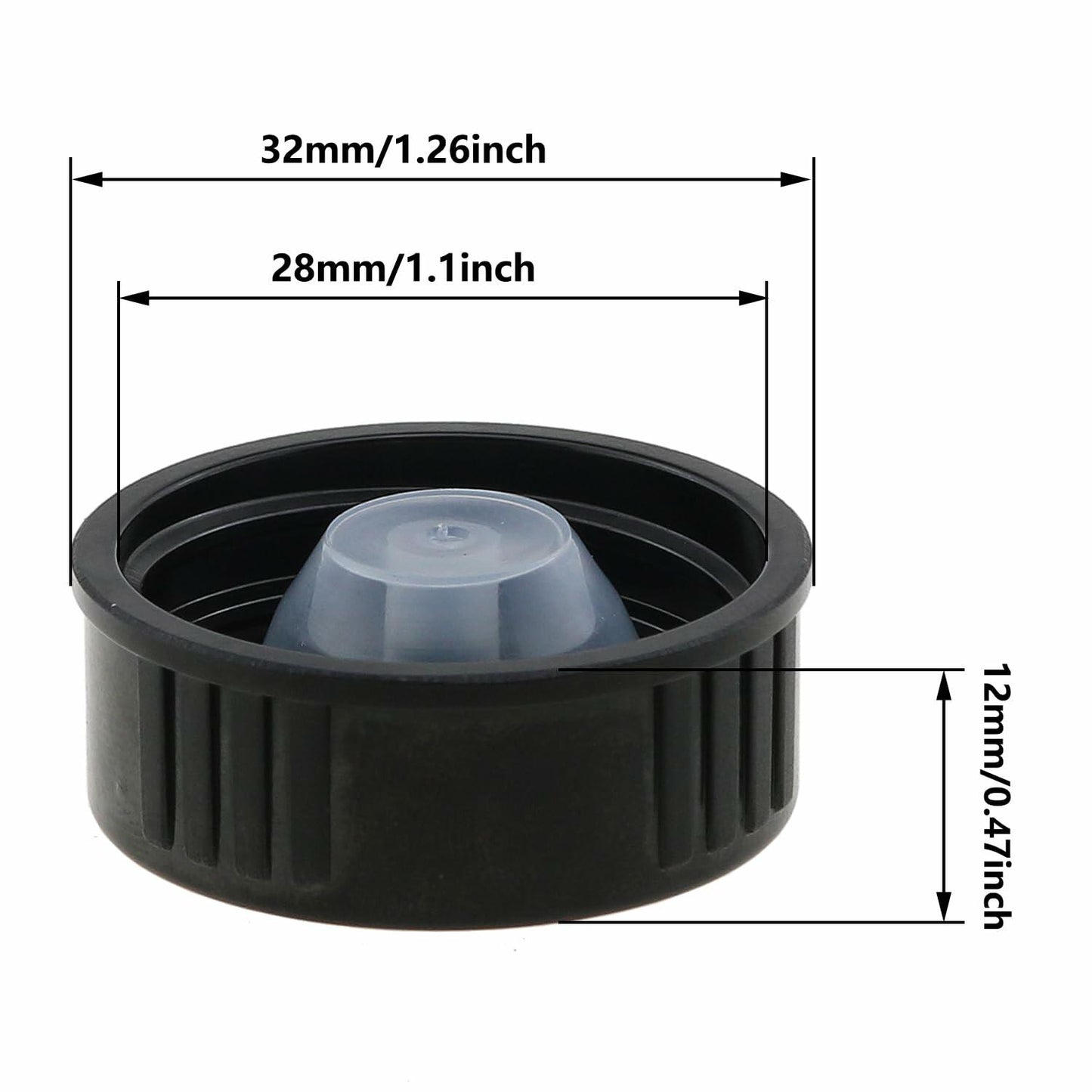 ZZHXSM 12PCS 28mm Bakelite Phenolic Resin Sealing Screw Caps Black