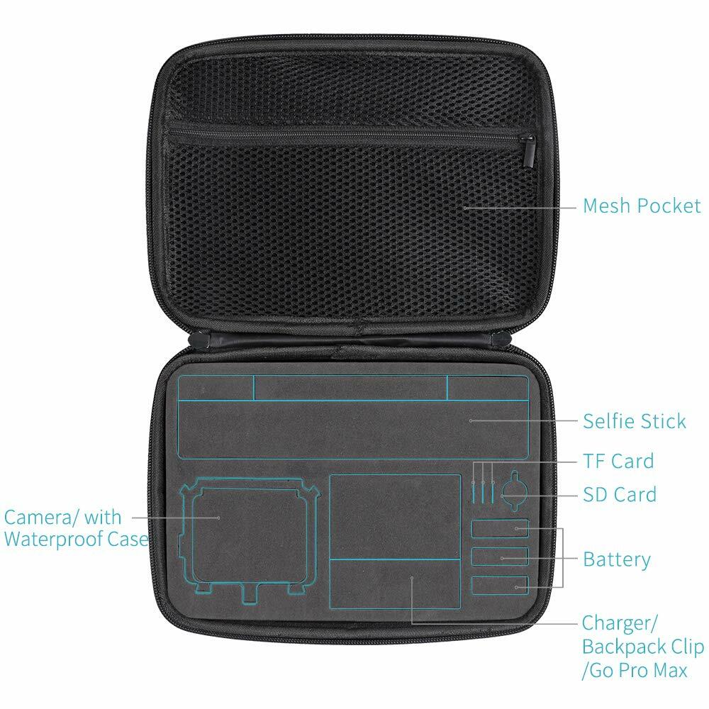 SUREWO Hard Case for GoPro Hero 13-5 DJI Osmo Action Medium Black