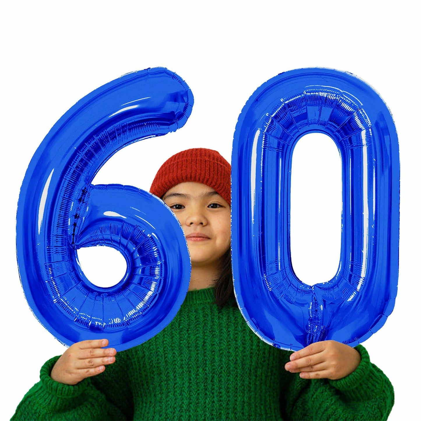 SINBEE 40 Inch Navy Blue 60 Number Jumbo Mylar Foil Balloon 2 Pack