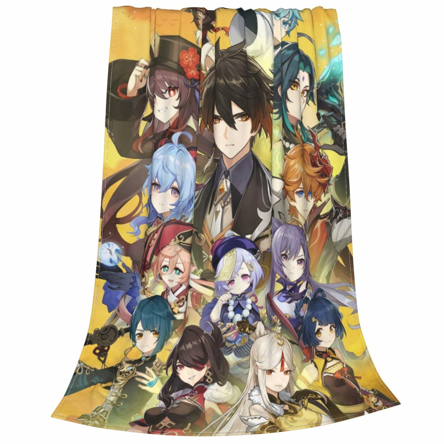 AMCAY Game Plush Flannel Throw Blanket 50x40in Liyue Zhongli Childe Ganyu