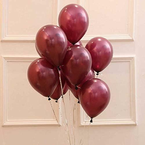Qian's Party Fall Balloons 25pcs Burgundy Orange Gold Confetti Vintage