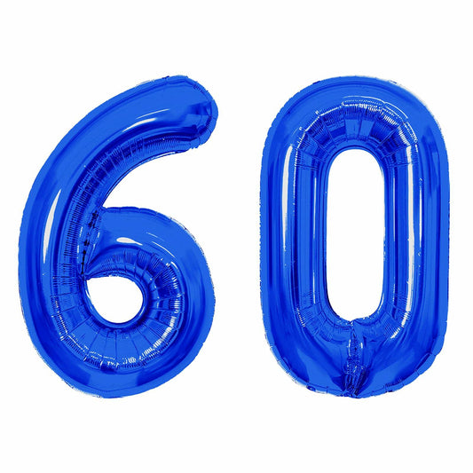 SINBEE 40 Inch Navy Blue 60 Number Jumbo Mylar Foil Balloon 2 Pack
