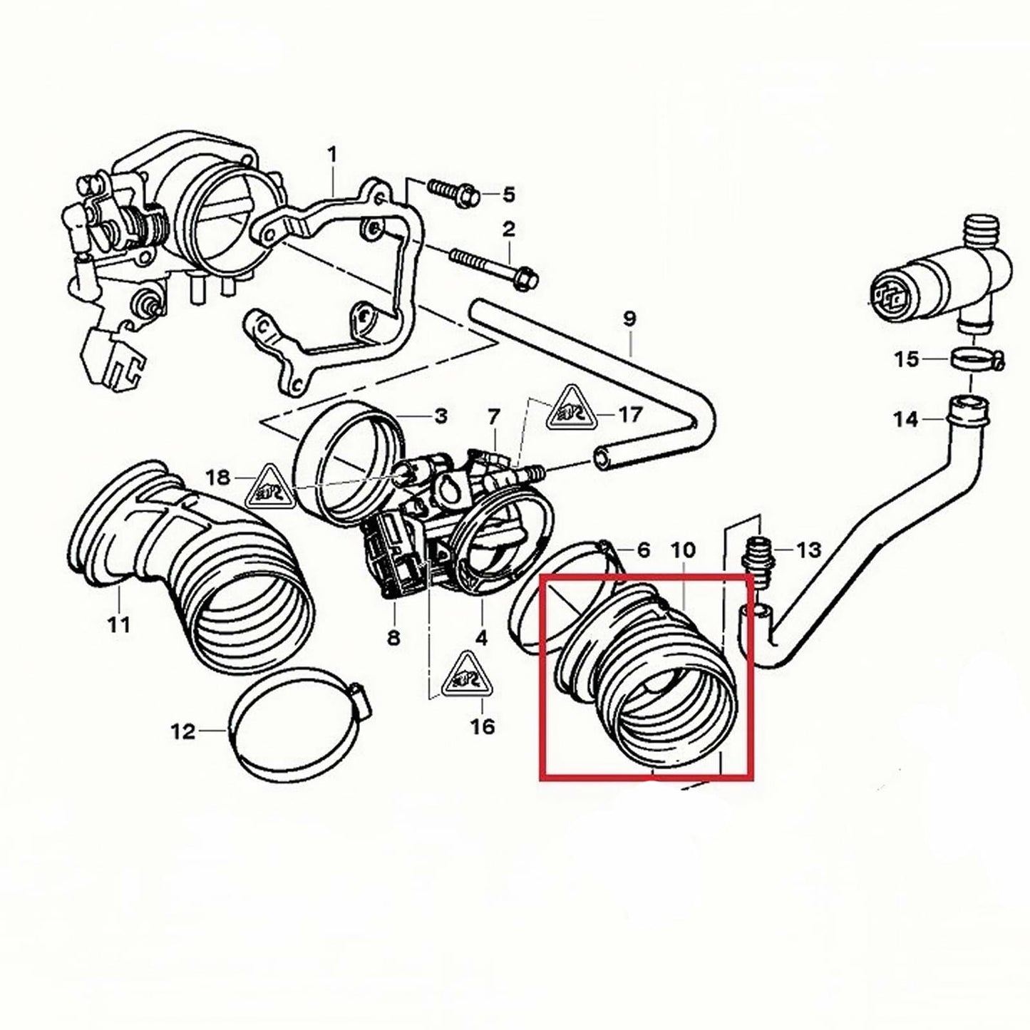 Eolyeea Air Intake Hose BMW 320i 325i 318is 2.0i 2.8i 13541740073