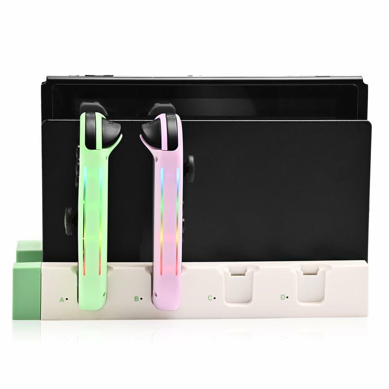 SWTOTK Upgraded Switch Controller Charging Dock for OLED/Lite, 4 Joypads Black