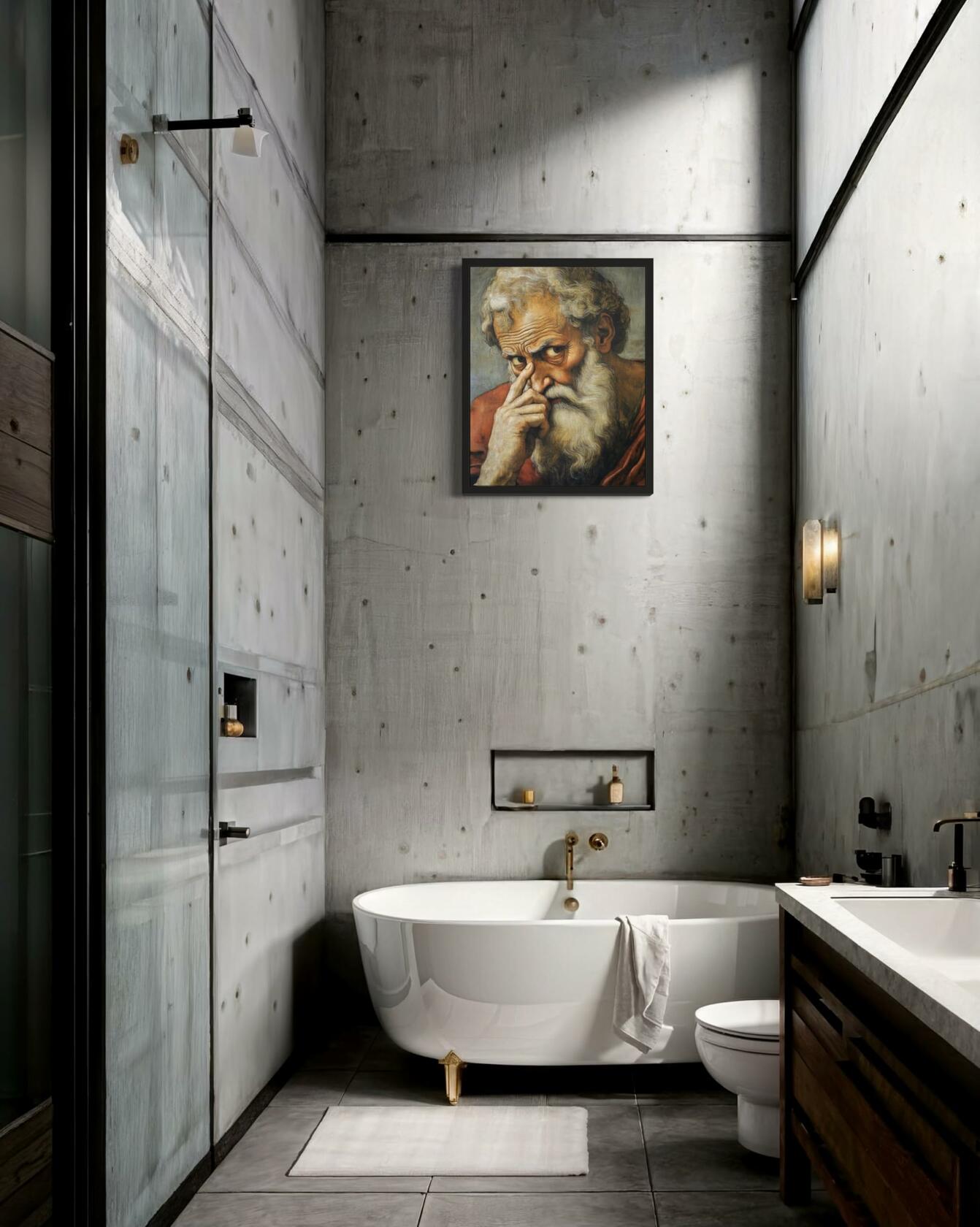 Aj decor Michelangelo Bathroom Wall Art Print Poster 8x10 Unframed