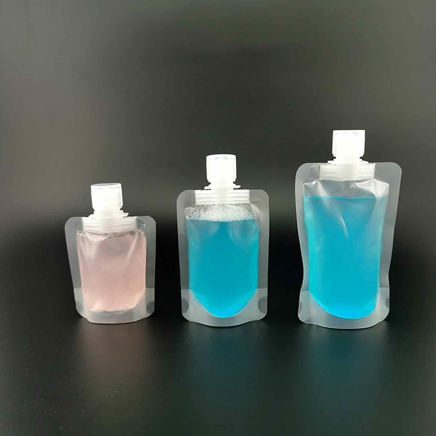 YAIKOAI 10 Pack 100ML Refillable Squeeze Pouches Matte Translucent Travel