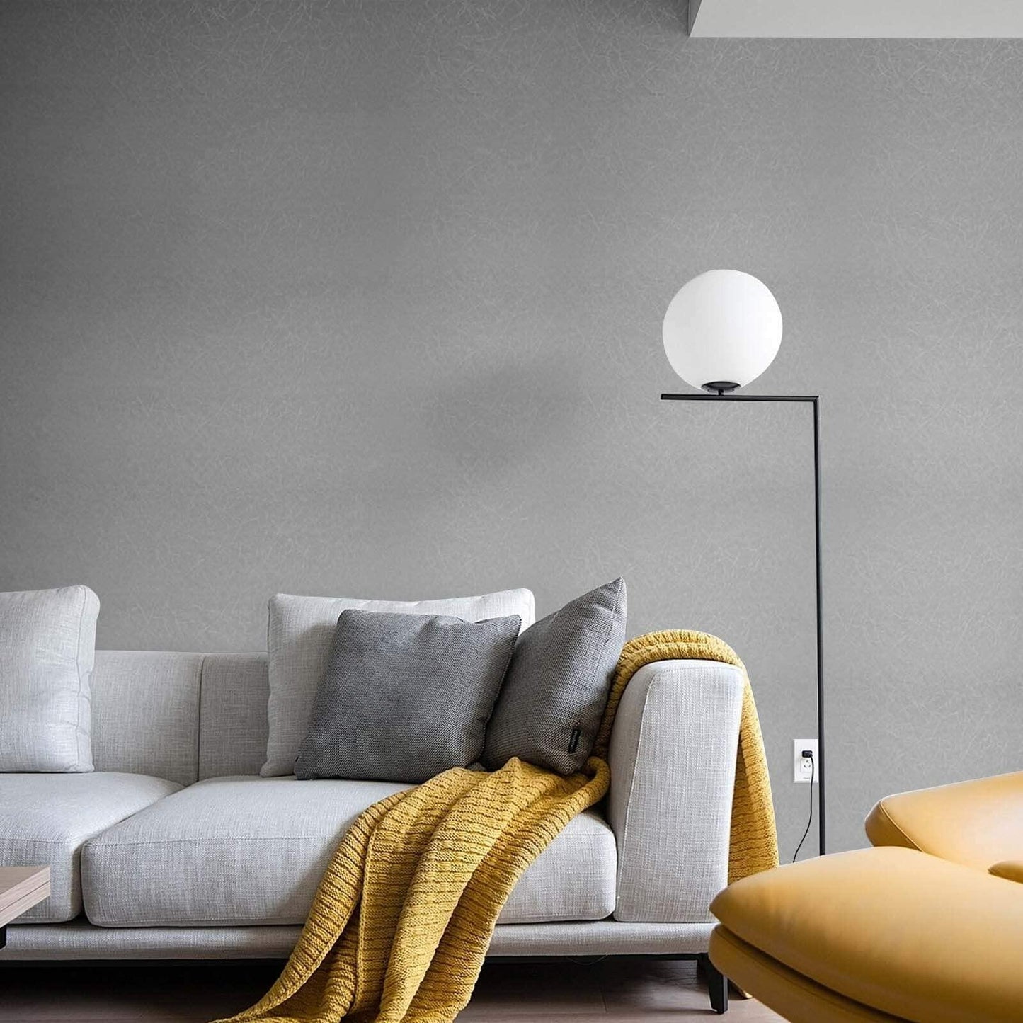 Abyssaly 23.6x196.8in Silver Grey Embossed Self Adhesive Wallpaper Vinyl