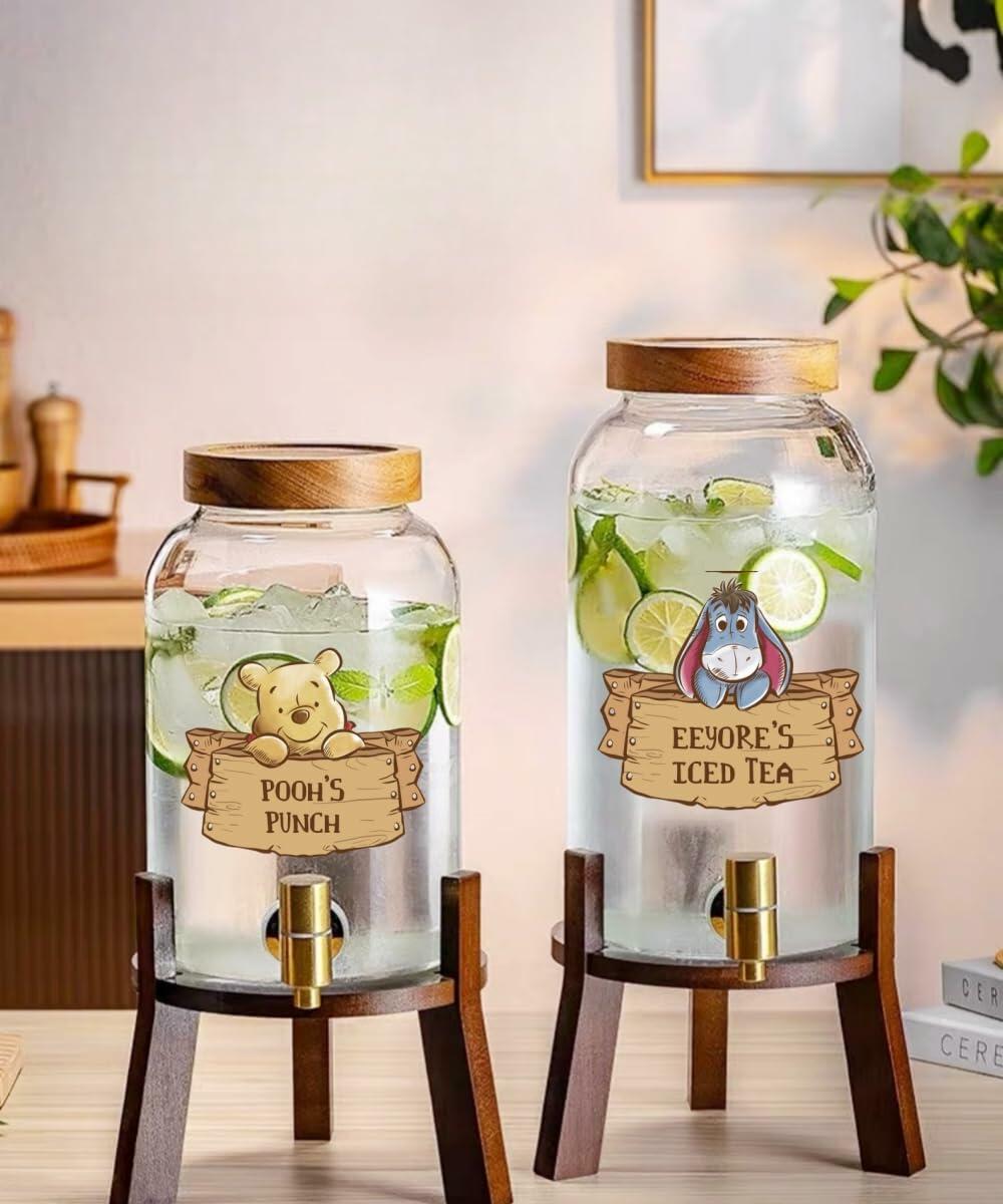 HOTIMO Pooh Drink Label Stickers Yellow