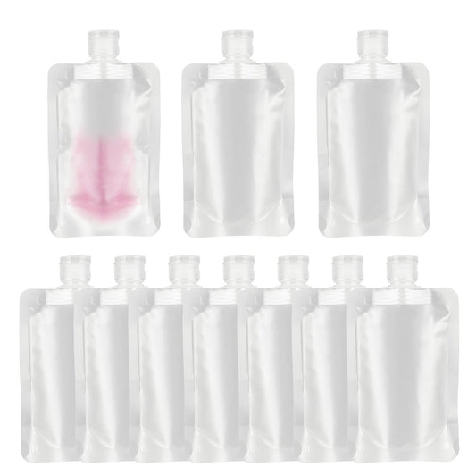 YAIKOAI 10 Pack 100ML Refillable Squeeze Pouches Matte Translucent Travel
